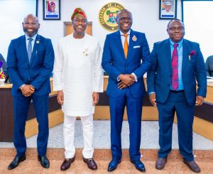 Mr. Olufemi Daramola as Special Adviser on Infrastructure; Deputy Governor of Lagos State, Dr. Obafemi Hamzat; Governor Babajide Sanwo-Olu and Mr. Biodun Ogunleye  as Commissioner for Energy & Mineral Resources